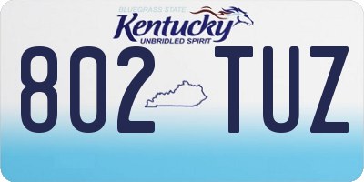 KY license plate 802TUZ