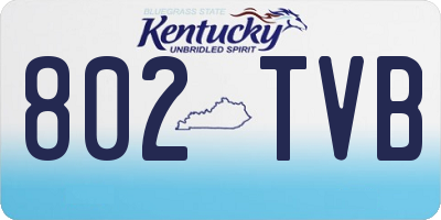 KY license plate 802TVB