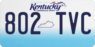 KY license plate 802TVC