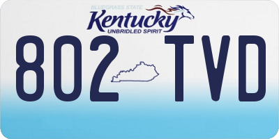 KY license plate 802TVD