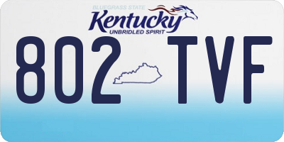 KY license plate 802TVF