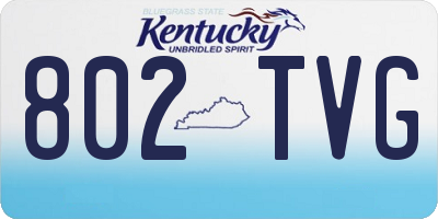 KY license plate 802TVG