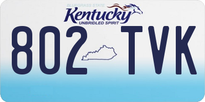KY license plate 802TVK