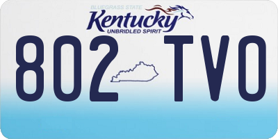 KY license plate 802TVO