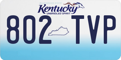 KY license plate 802TVP
