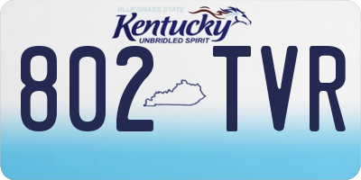 KY license plate 802TVR
