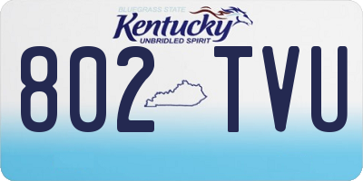KY license plate 802TVU