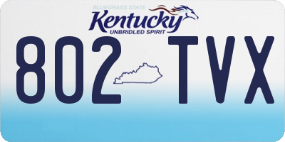 KY license plate 802TVX