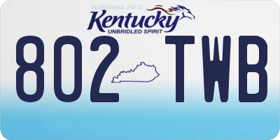 KY license plate 802TWB