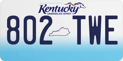 KY license plate 802TWE