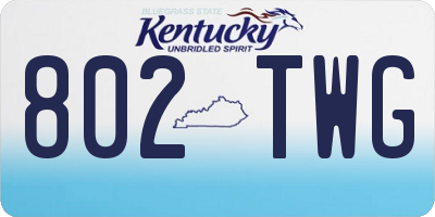 KY license plate 802TWG