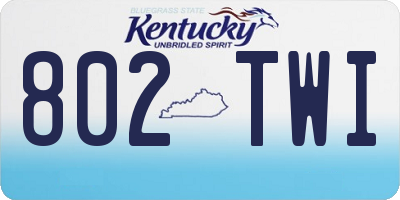 KY license plate 802TWI