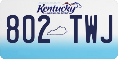 KY license plate 802TWJ