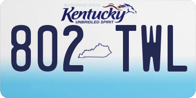KY license plate 802TWL