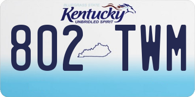 KY license plate 802TWM
