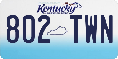 KY license plate 802TWN