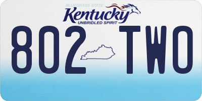 KY license plate 802TWO