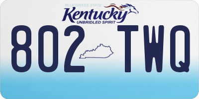 KY license plate 802TWQ