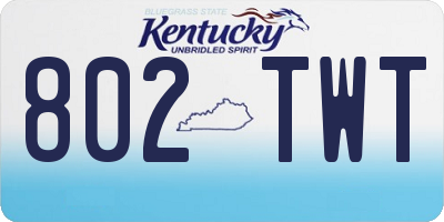 KY license plate 802TWT