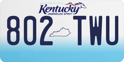KY license plate 802TWU