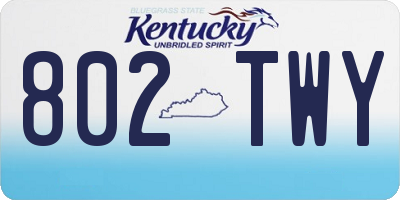 KY license plate 802TWY