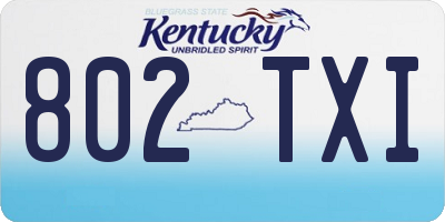 KY license plate 802TXI