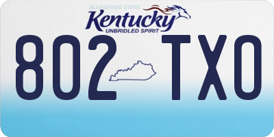 KY license plate 802TXO