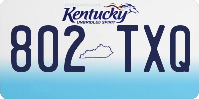 KY license plate 802TXQ