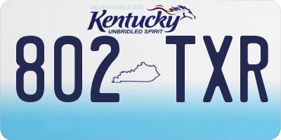 KY license plate 802TXR