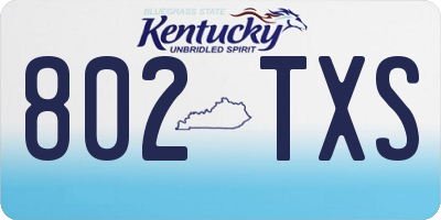 KY license plate 802TXS