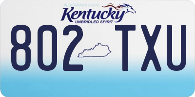 KY license plate 802TXU