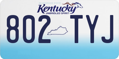 KY license plate 802TYJ