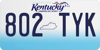 KY license plate 802TYK
