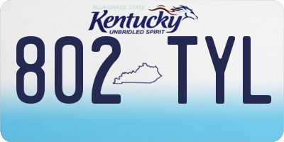 KY license plate 802TYL
