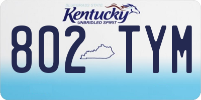 KY license plate 802TYM