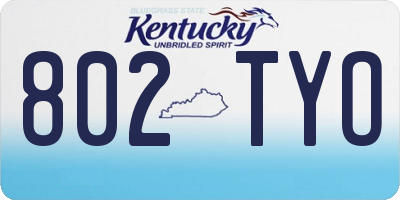 KY license plate 802TYO