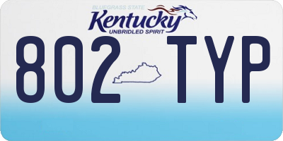 KY license plate 802TYP