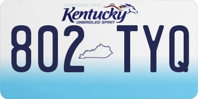 KY license plate 802TYQ