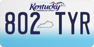 KY license plate 802TYR