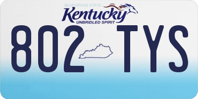 KY license plate 802TYS