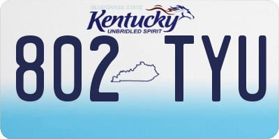 KY license plate 802TYU