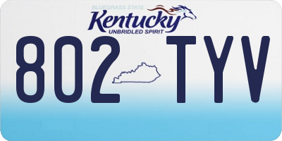 KY license plate 802TYV