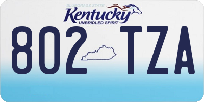 KY license plate 802TZA