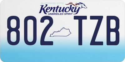 KY license plate 802TZB