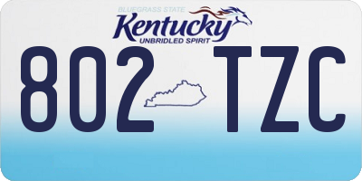 KY license plate 802TZC