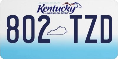 KY license plate 802TZD