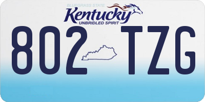 KY license plate 802TZG