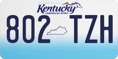 KY license plate 802TZH