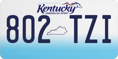 KY license plate 802TZI