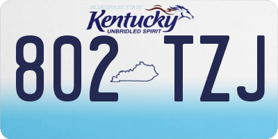 KY license plate 802TZJ